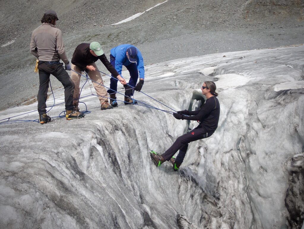 Bergung Gletscherspalte Training